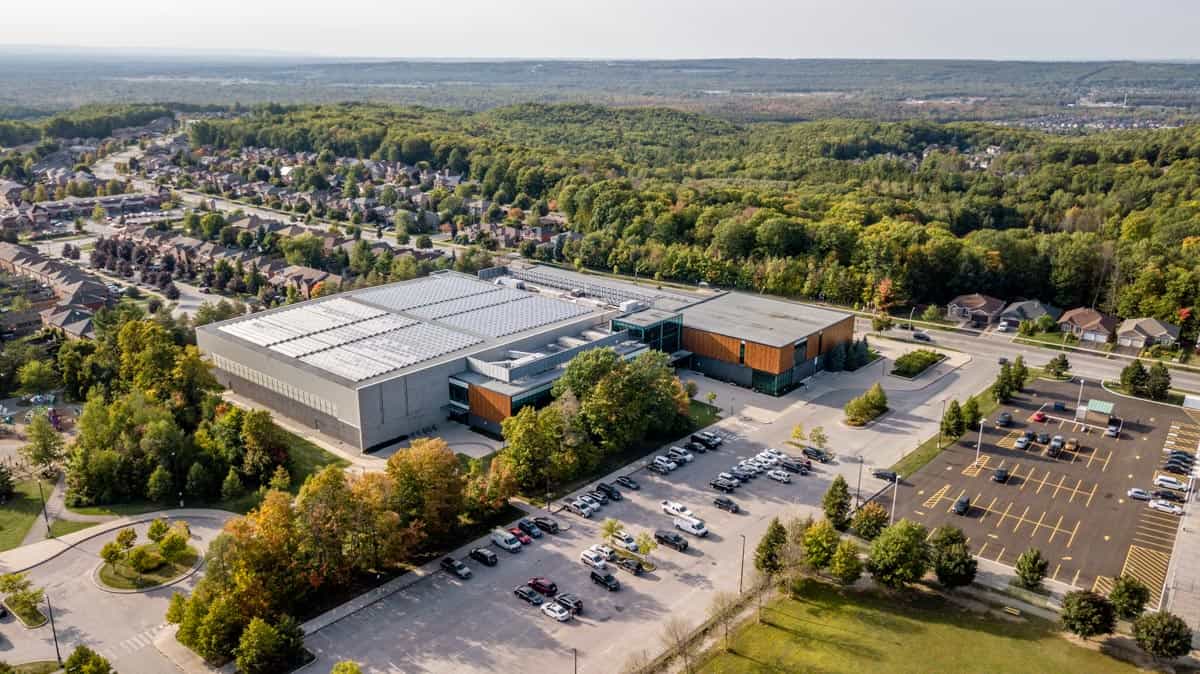 Aerial view of Holly Recreation facility in Holly neighborhood.