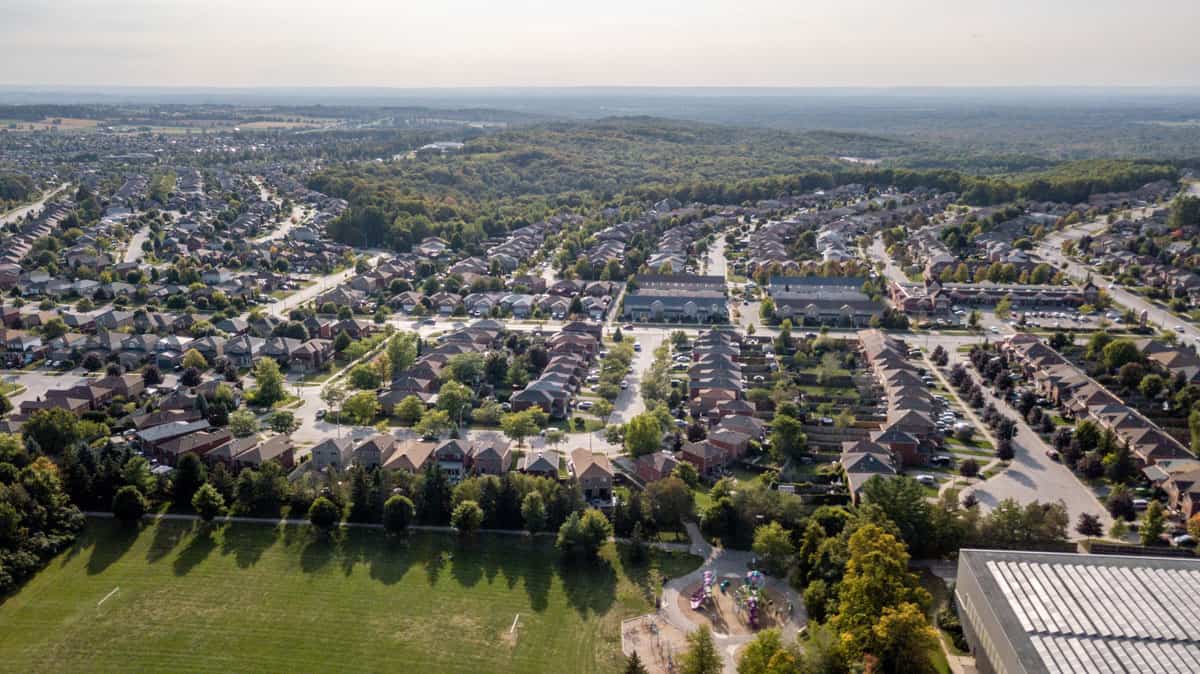 Aerial view of Holly neighborhood.
