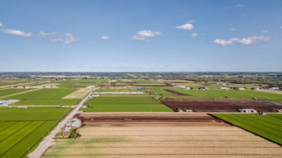 Aerial view of farmers fields in Holland Marsh.